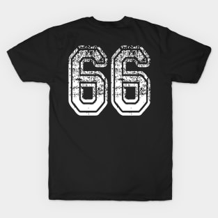 Number 66 Grungy in white T-Shirt